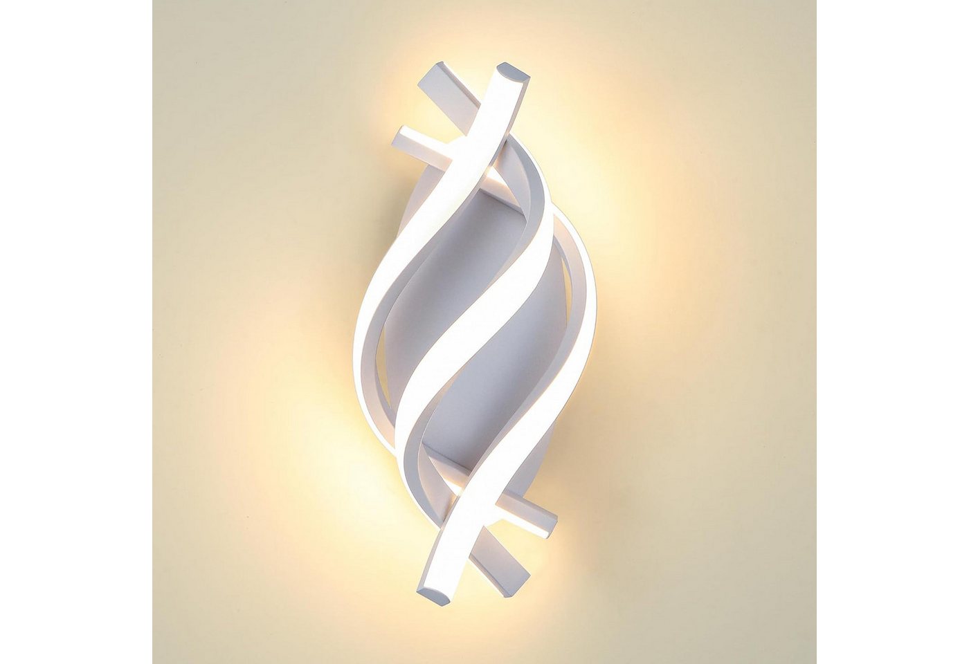 BlingBin LED Wandleuchte Warmweiß Wandlampe 32cm Innen 21W 3360LM Wandbeleuchtung 3000K, LED fest integriert, Warmweiß, mit zusätzlichem Lichtring am Baldachin Bild 4