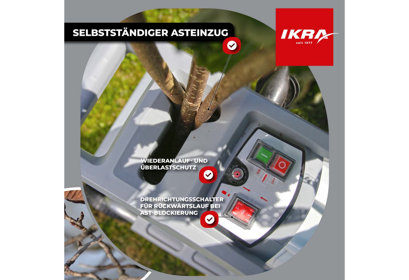 ikra GmbH Häcksler ILH 2800, 4,4 cm max. Astdurchmesser, (inkl. Fangbox, Stopfer & Gartenschere), 2800 W, Walzenhäcksler Bild 2