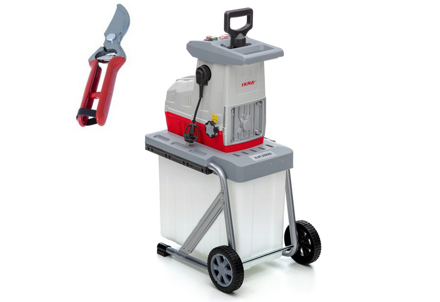 ikra GmbH Häcksler ILH 2800, 4,4 cm max. Astdurchmesser, (inkl. Fangbox, Stopfer & Gartenschere), 2800 W, Walzenhäcksler Bild 3