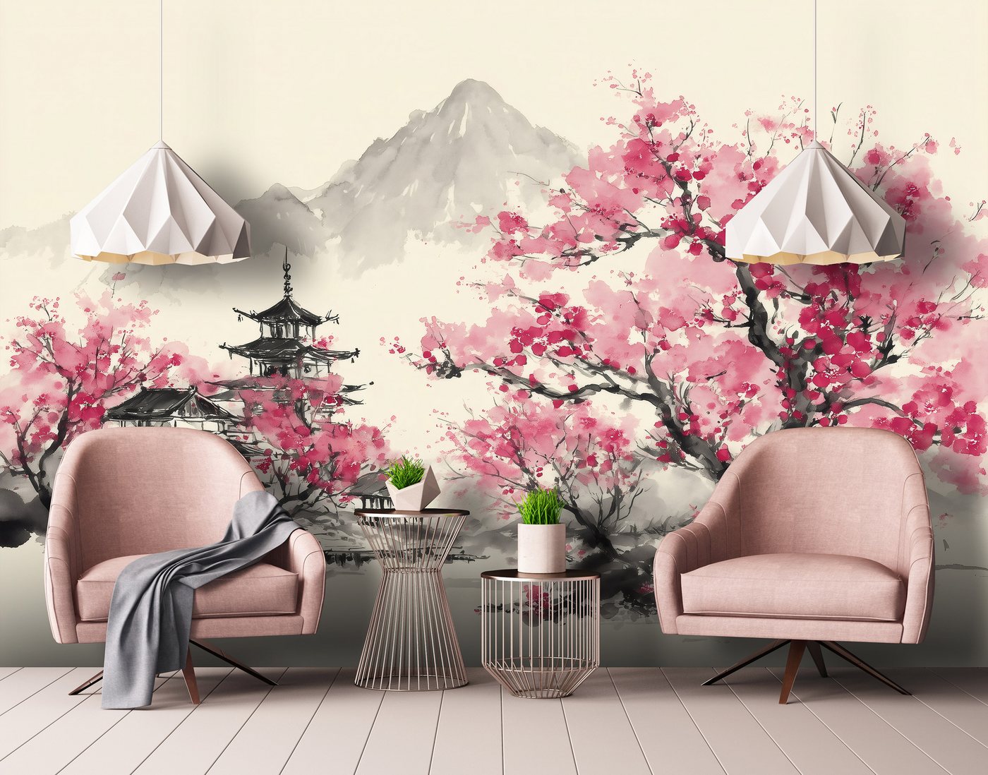 Wallarena Fototapete Berge Bäume - Mehrfarbig - Modern - Vlies - Schlafzimmer, glatt, (8 St), 400x280cm Bild 4