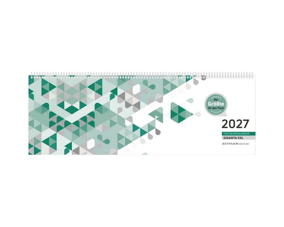ZETTLER Schreibtischkalender Schreibtischquerkalender Giganta XXL 42,2x14,8cm Kalendarium 2027