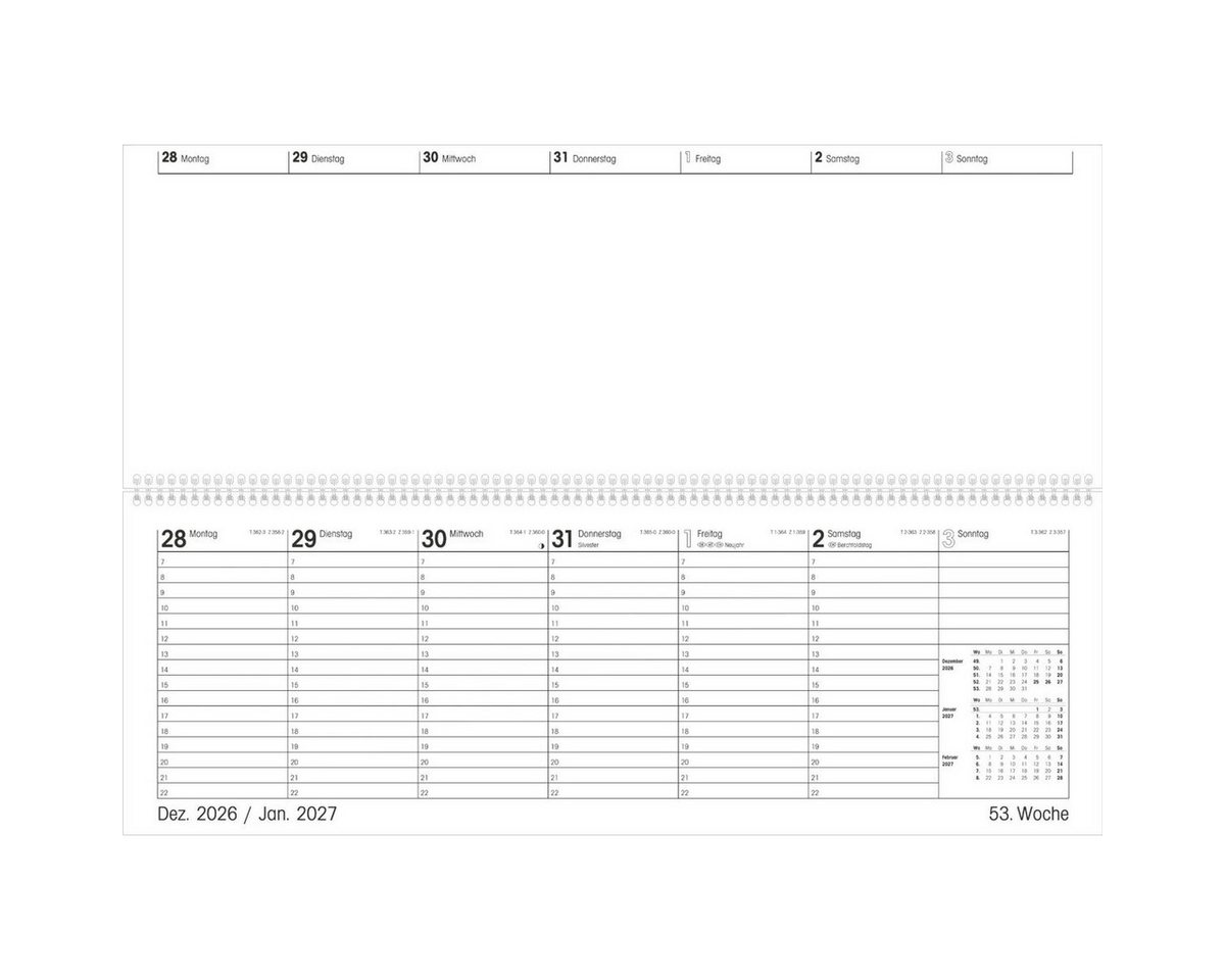 ZETTLER Schreibtischkalender Schreibtischquerkalender Giganta XXL 42,2x14,8cm Kalendarium 2027 Bild 2