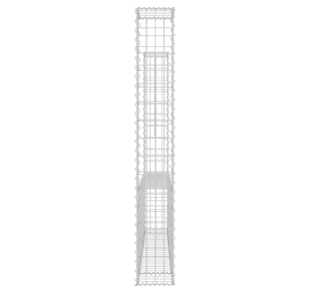 furnicato Gabionenzaun Gabione Steinkorb 140x20x150 cm Silber aus Eisen mit 2 Pfosten, Witterungsbeständige Stützmauer mit Maschenweite von 10 x 5 cm Bild 2