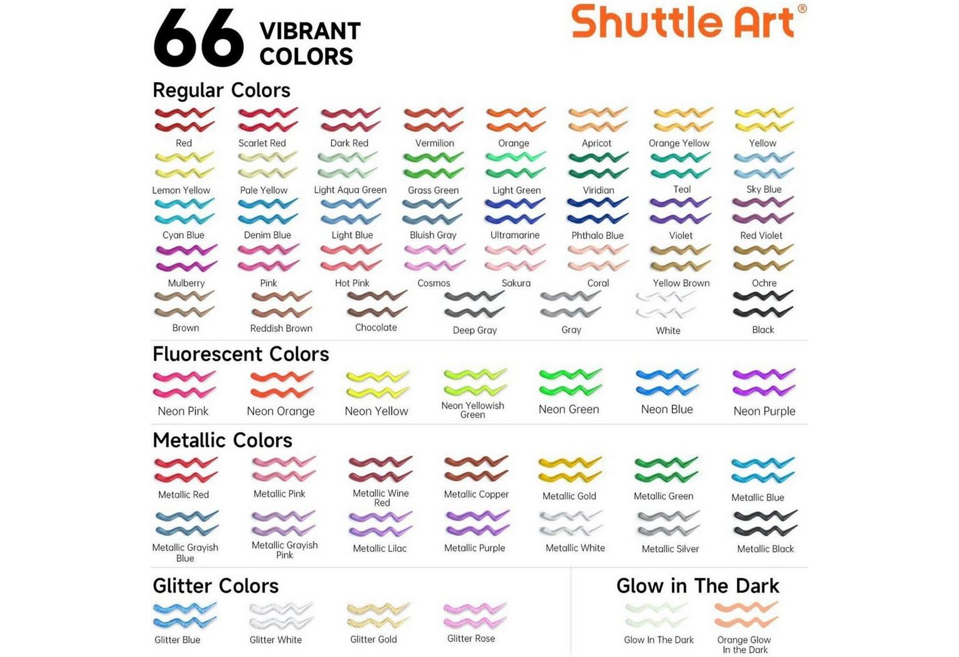 LuxusKollektion Textilmarker Textilfarbe 3D waschmaschinenfest Metallic Neon Glitzer 66 Farben Bild 5