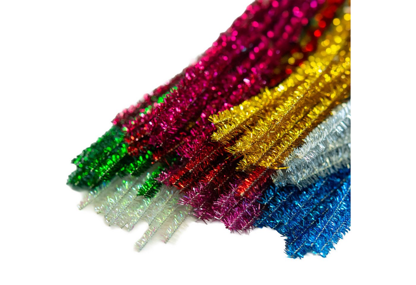 maDDma Basteldraht 80 Stück Pfeifenreiniger mit Glitzereffekt 30cm × 6mm Basteln