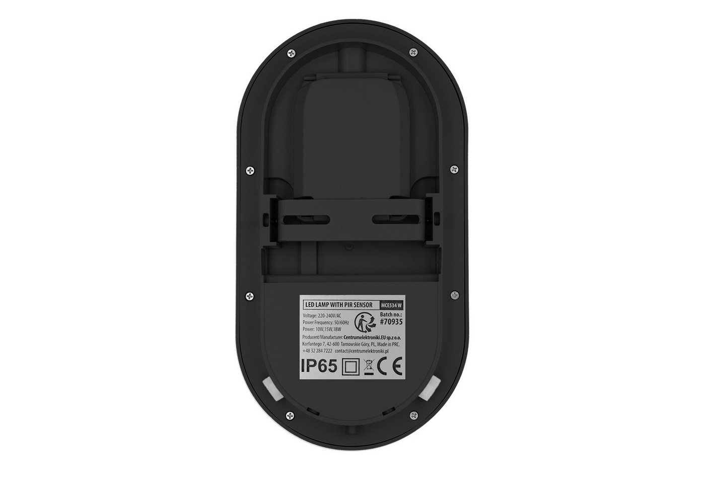 Maclean LED Außen-Wandleuchte MCE534 mit Bewegungsmelder PIR-Sensor Farbtemperatur 3000/4000/6000 K, 10 W/15 W/18 W, IP65