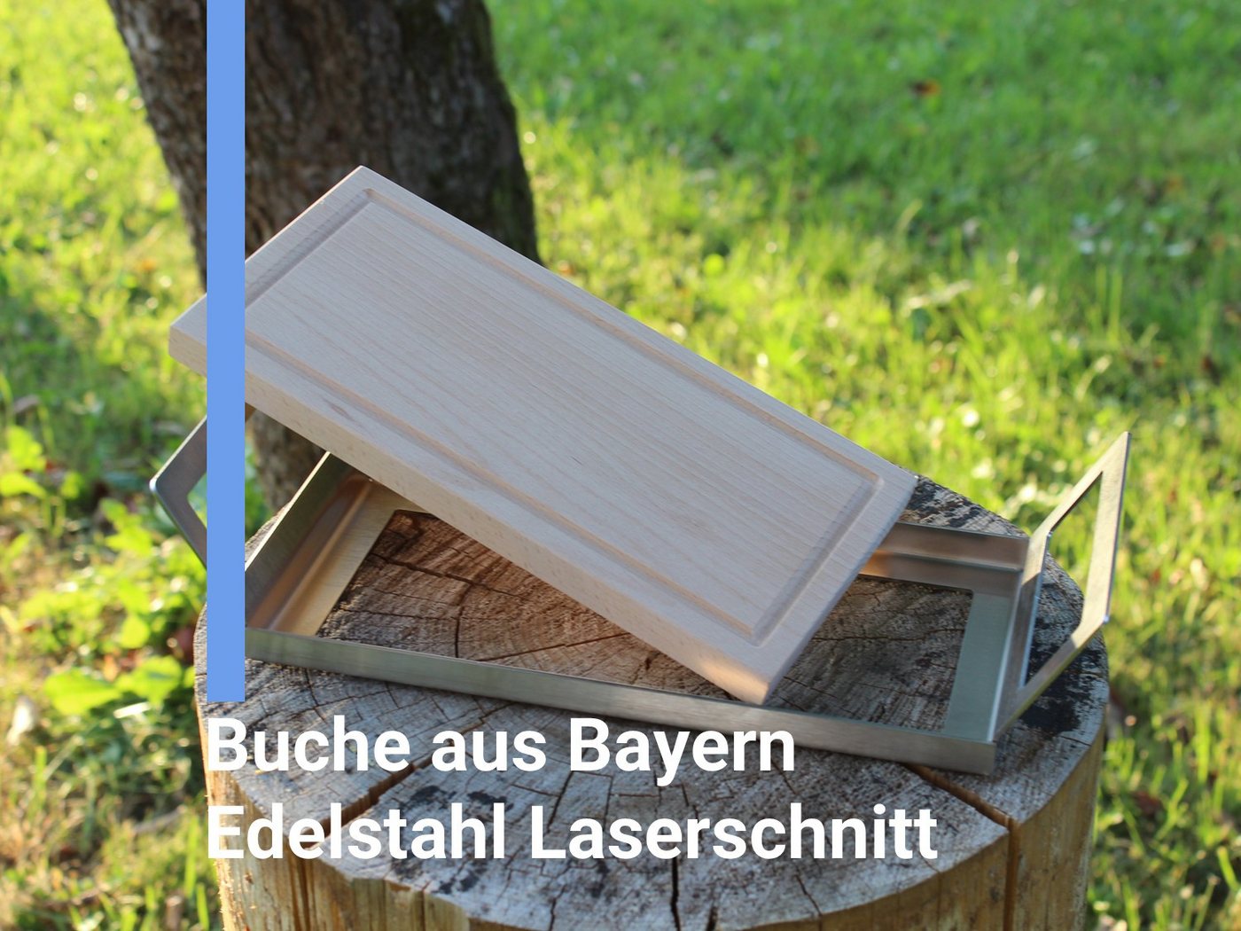 Schilling Fischgrilltechnik Grillguthalter Griffschale mit Grillbrett Buche kompakt für Fischfilet, Edelstahl & Buche, (Komplettset, Griffschale aus Edelstahl mit Grillbrett aus Buche + Anleitung), Grillbrett aus deutscher Buche. Edelstahl Laserschnitt-Grillschale Bild 4