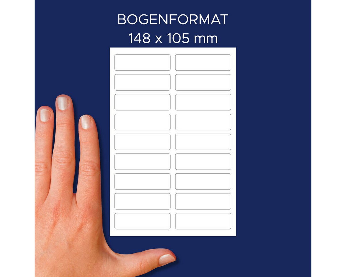 Avery Zweckform Etiketten Textilaufkleber 45x13mm 36 Stück Motiv weiß Bild 3