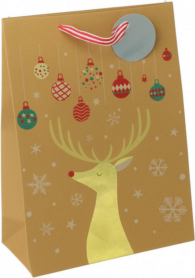 Koopman Geschenktüten Weihnachtstüte Papiertüte Geschenkbox Weihnachten 8er Set, (8St), 4 Motive, Geschenkidee, Papier