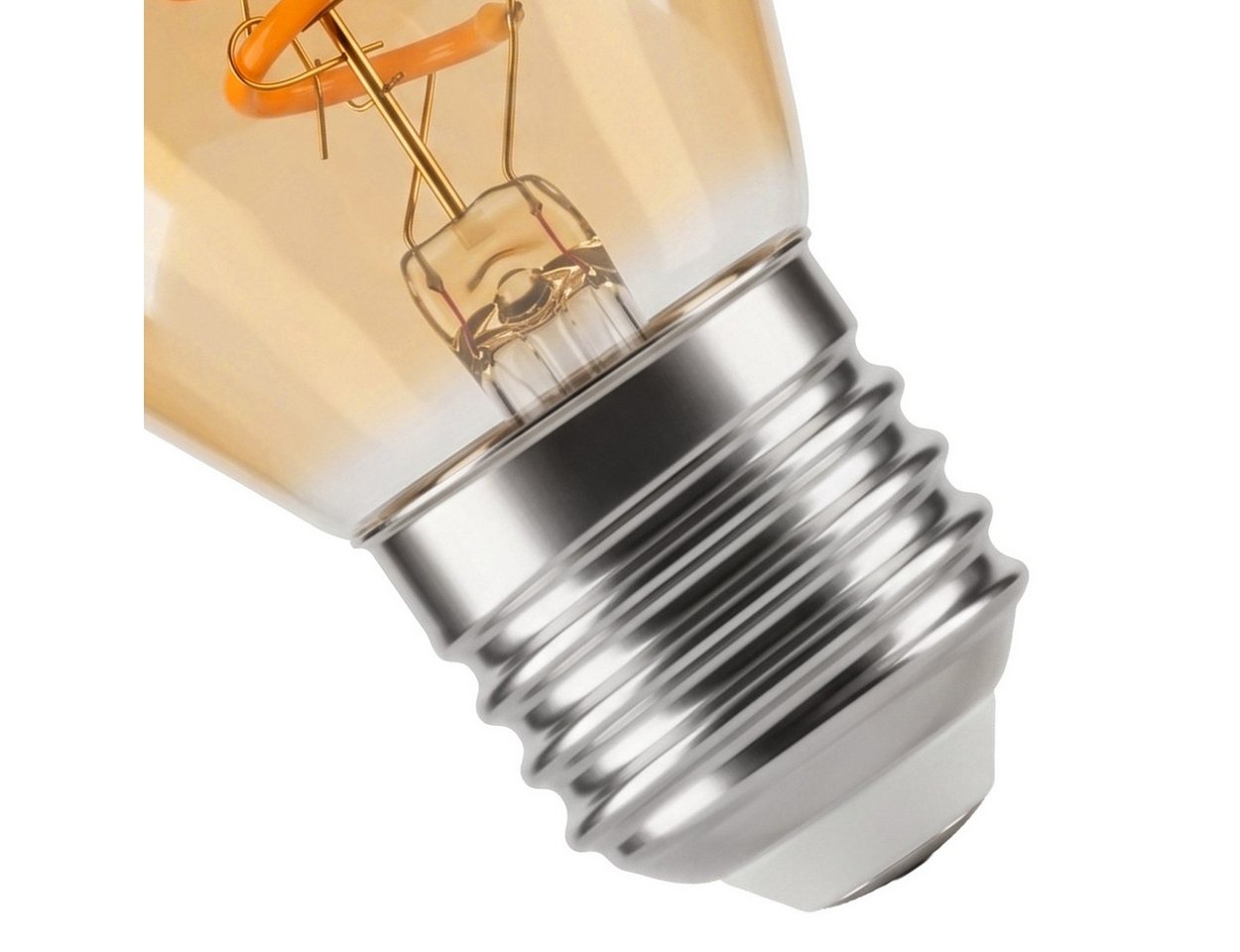 hofstein LED-Leuchtmittel 3er Set Glühbirne Extra Warmweiß dimmbar 4 Watt, E27, 2200 Kelvin, 220 Lumen, Kerze, Filament Spirale, Amber Bild 3