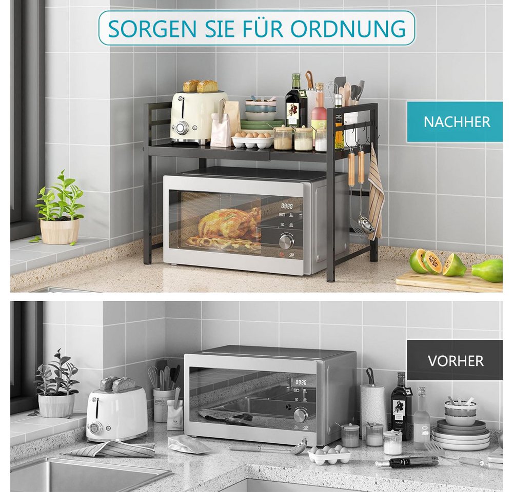 AFKSMILE Küchenregal Verstellbares Mikrowellenregal, küchenregal arbeitsplatte stehend Bild 2