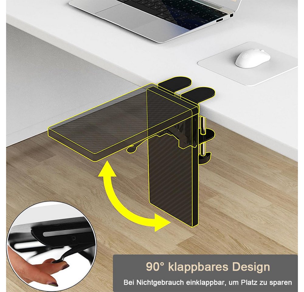 AFKSMILE Handballenauflage stabile Mausarmhalterung,Computer-Tischverlängerung,desk extender, Faltbare Armauflage, Fensterbrett-Verlängerung für Zuhause und Büro