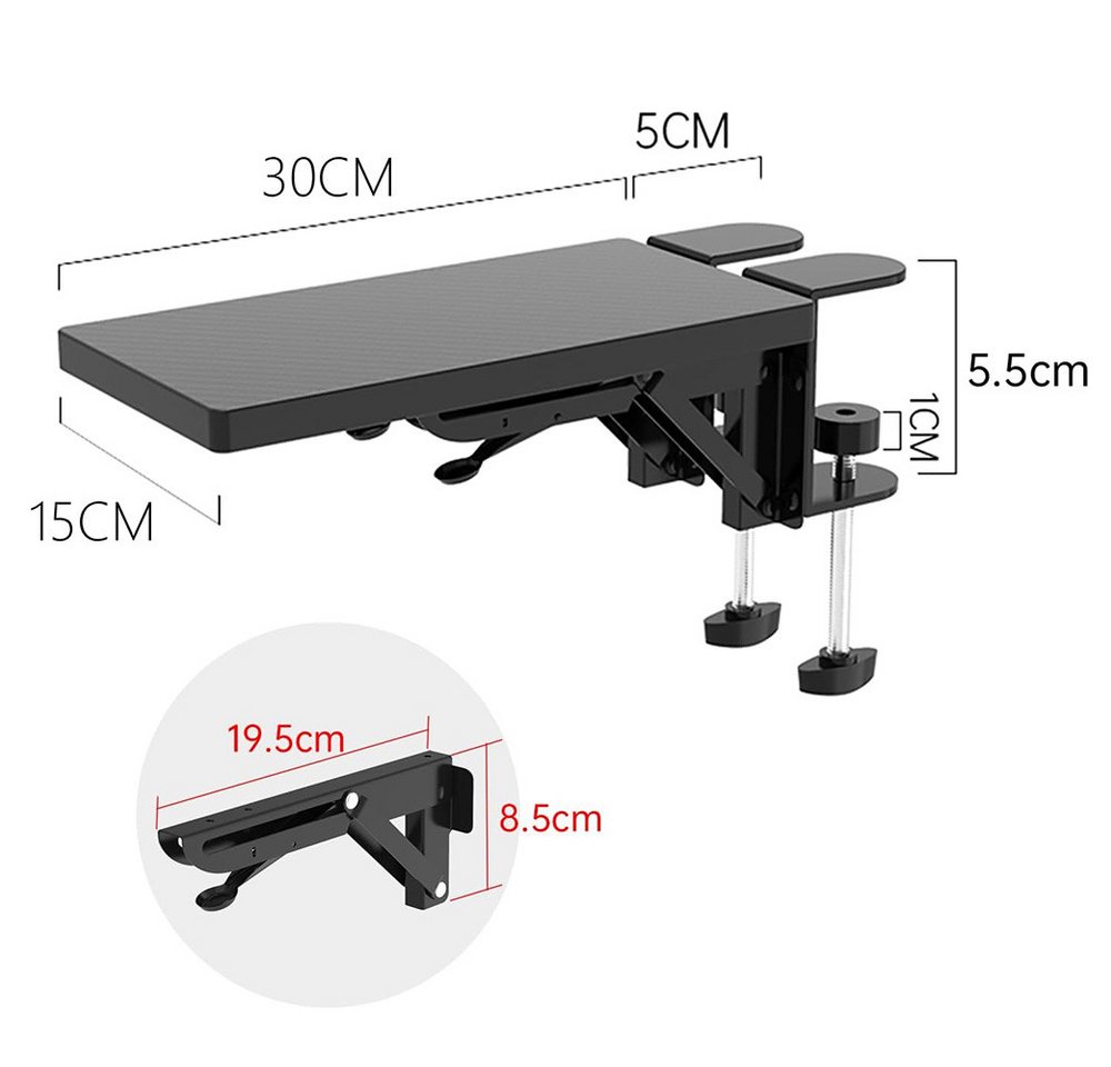 AFKSMILE Handballenauflage stabile Mausarmhalterung,Computer-Tischverlängerung,desk extender, Faltbare Armauflage, Fensterbrett-Verlängerung für Zuhause und Büro Bild 3