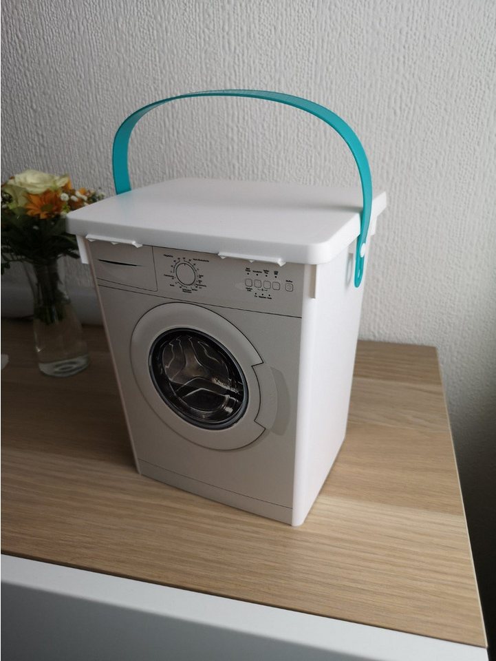 WestCraft Transportbehälter Waschpulverbox in Form einer Waschmaschine für Waschmittel, (1-St), Waschmittelbox, Eimer 5 Liter, Waschmitteldose, Waschmittelbehälter Bild 4