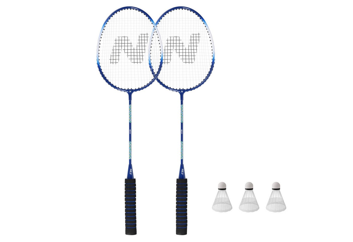 Nils Badmintonschläger Badmintonset 2 Schläger blau + 3 x Federball, mit passender Tasche Bild 4