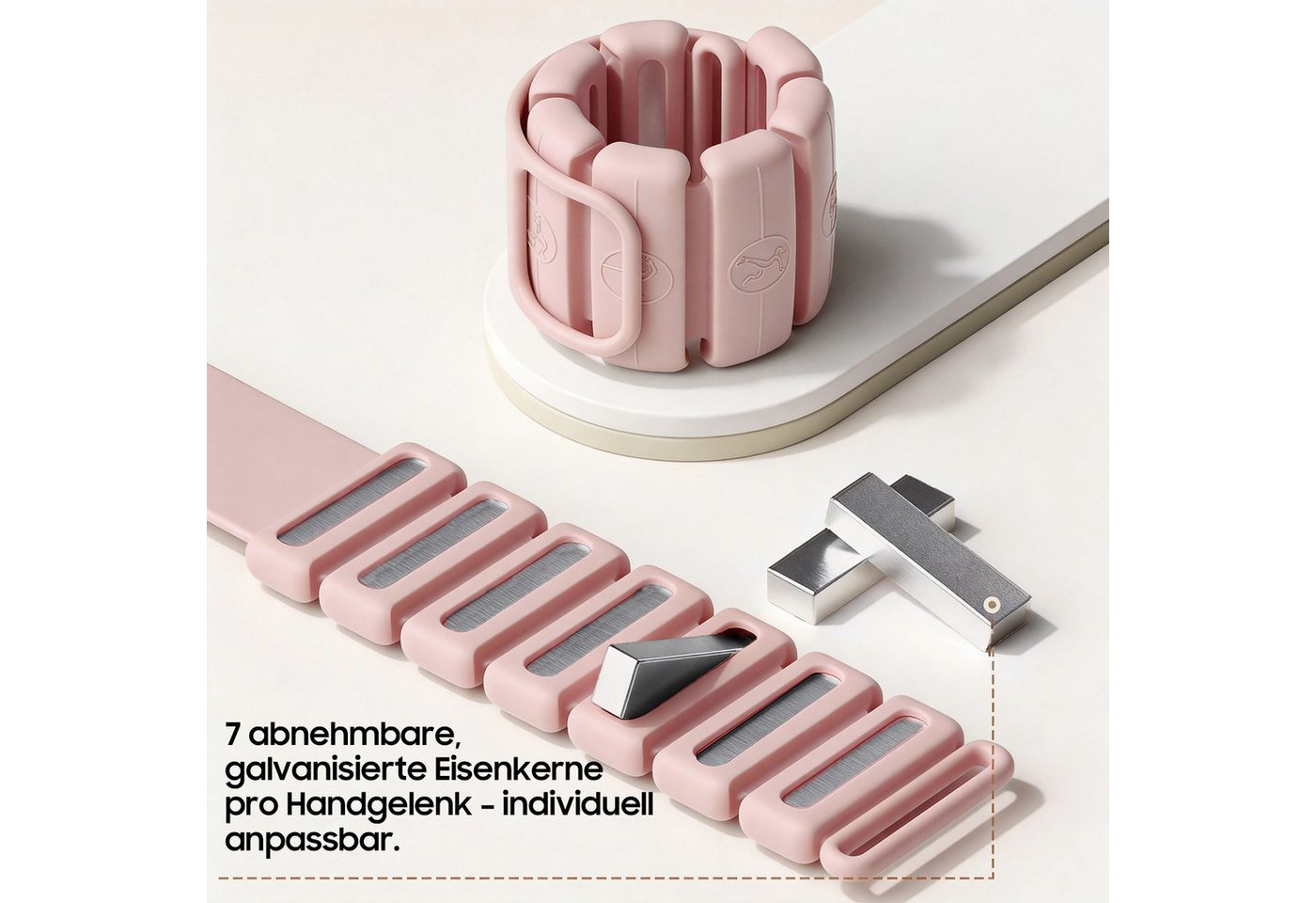 AIMAX Gewichtsmanschette Silikon-Gewichtsarmbänder, verstellbares Gewicht, 0,25 kg, 2er-Pack, Geeignet für Handgelenks & Fußgelenkgewichte, Yoga, Fitness, Gehen Bild 5