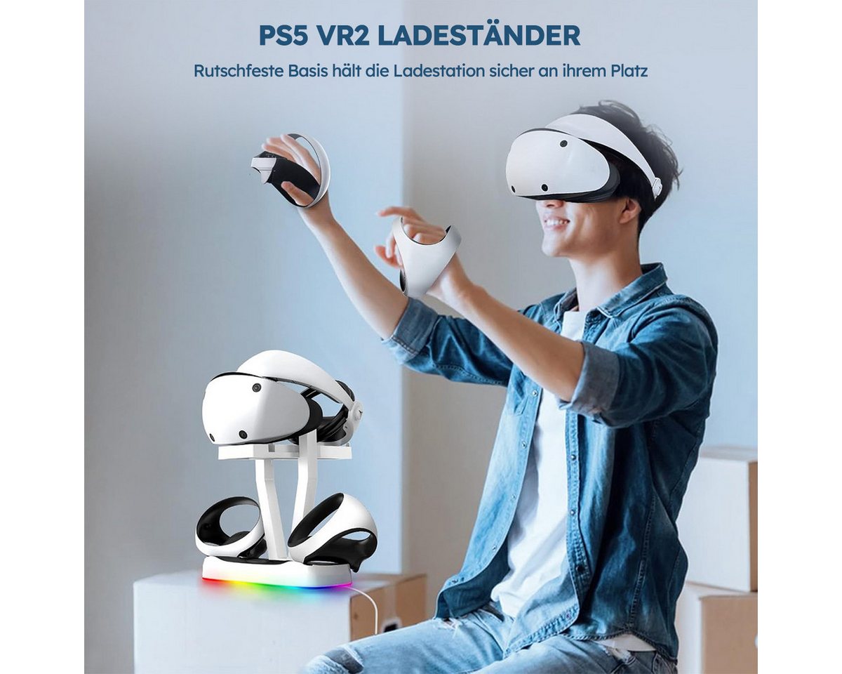 MOPUEA Ladestation für PS5 VR2 Controller PS5 VR2 Dual-Sense-Ladestation Ladestation (Set, 1-tlg., Stabile & ordentliche Aufbewahrung, Magnetisches Schnellladen mit Schutzfunktion) Bild 3