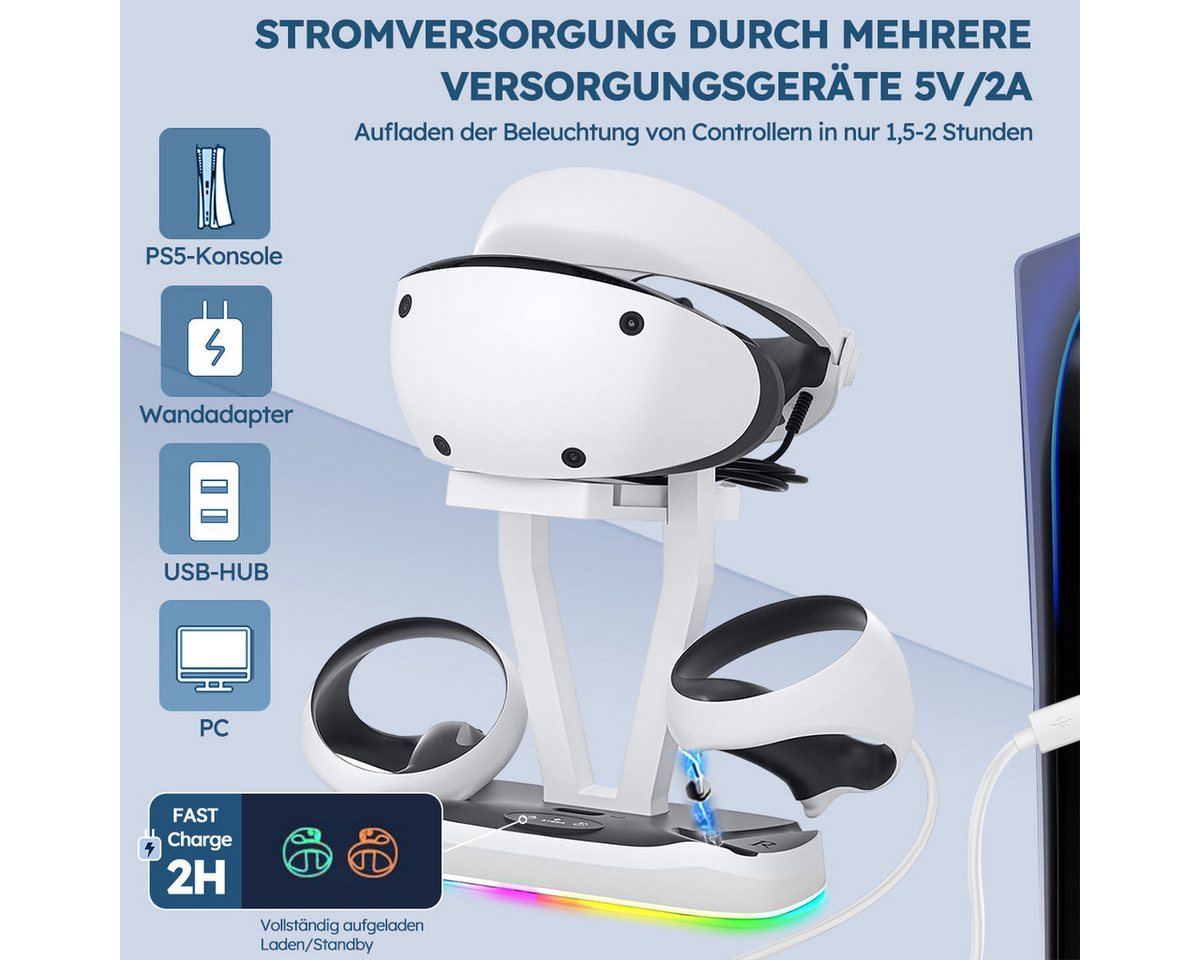 MOPUEA Ladestation für PS5 VR2 Controller PS5 VR2 Dual-Sense-Ladestation Ladestation (Set, 1-tlg., Stabile & ordentliche Aufbewahrung, Magnetisches Schnellladen mit Schutzfunktion) Bild 5