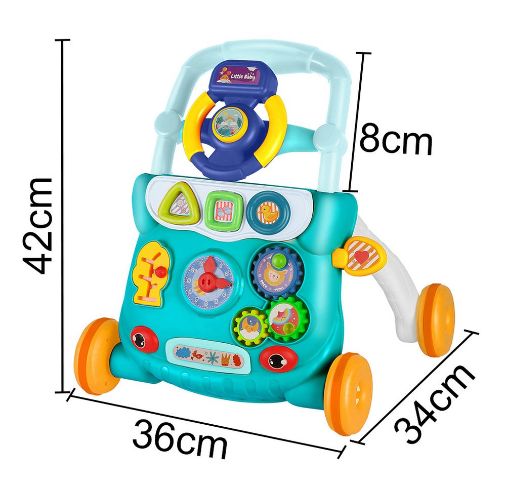 JEOBEST Lauflernwagen Lauflernhilfe, Frühpädagogisches Aktivitätszentrum, Babymusik-Lernspielzeug, Für Kinder von 6-36 Monaten
