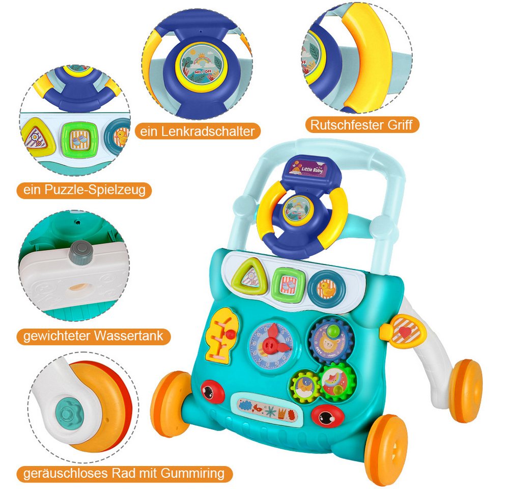 JEOBEST Lauflernwagen Lauflernhilfe, Frühpädagogisches Aktivitätszentrum, Babymusik-Lernspielzeug, Für Kinder von 6-36 Monaten Bild 2