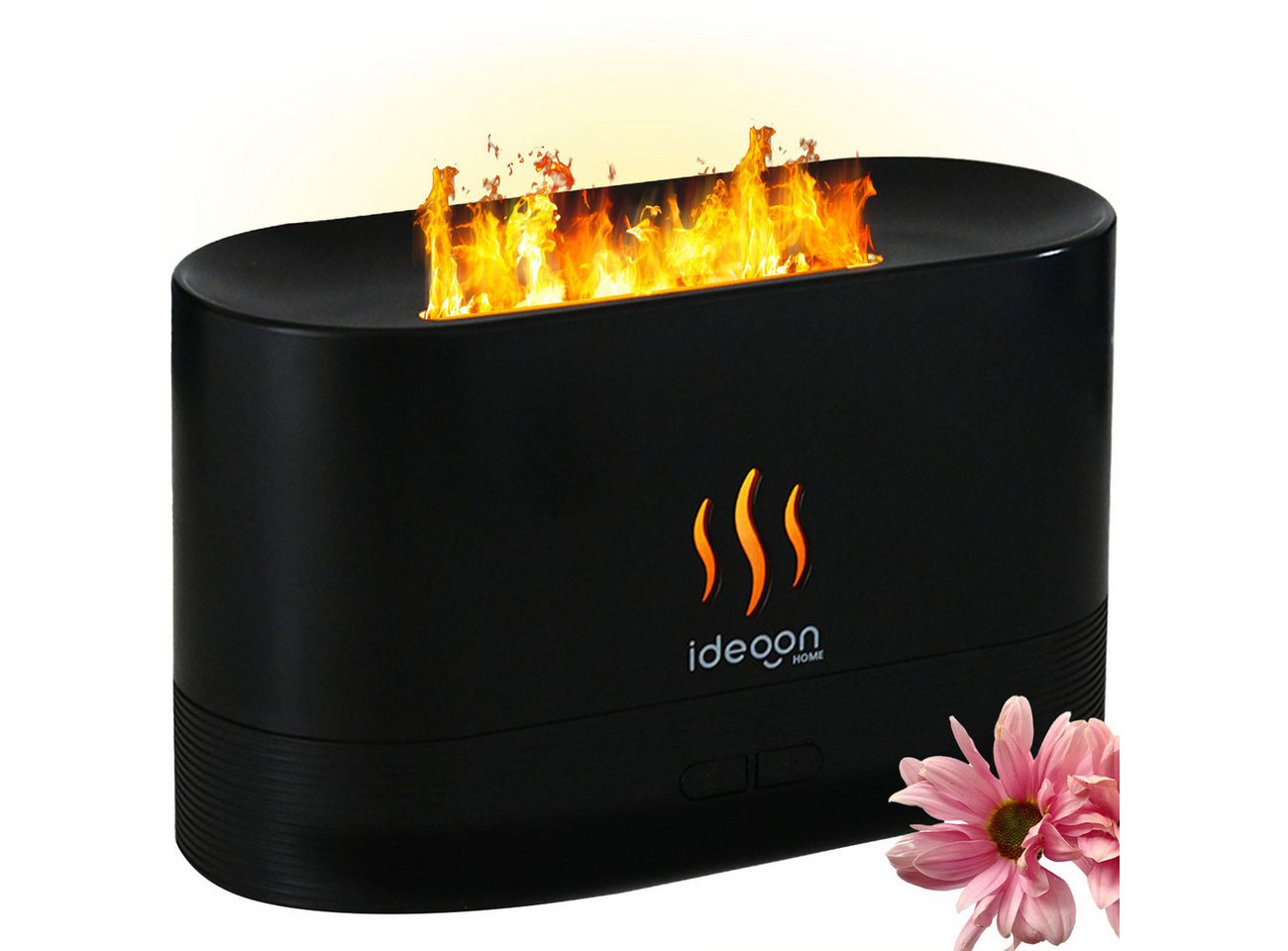 shop'n smile ideoon Diffuser Aroma Diffuser mit Flammeneffekt Ultraschall 10h Duftbefeuchter USB-C, 0,18 l Wassertank, 2 Helligkeitsstufen, Auto-Stop bei Leerstand, Tankkapazität 180 ml Bild 4