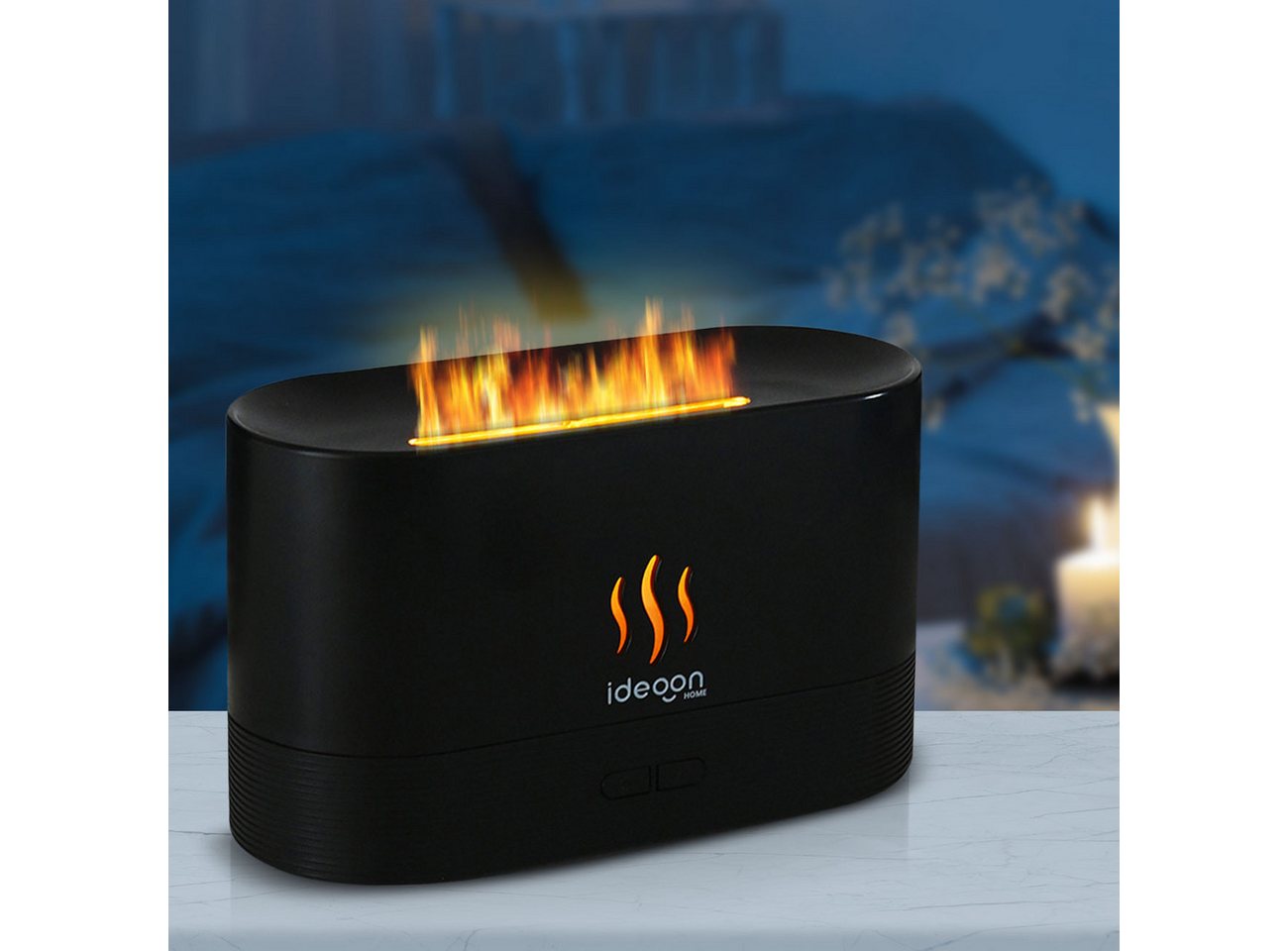 shop'n smile ideoon Diffuser Aroma Diffuser mit Flammeneffekt Ultraschall 10h Duftbefeuchter USB-C, 0,18 l Wassertank, 2 Helligkeitsstufen, Auto-Stop bei Leerstand, Tankkapazität 180 ml Bild 5