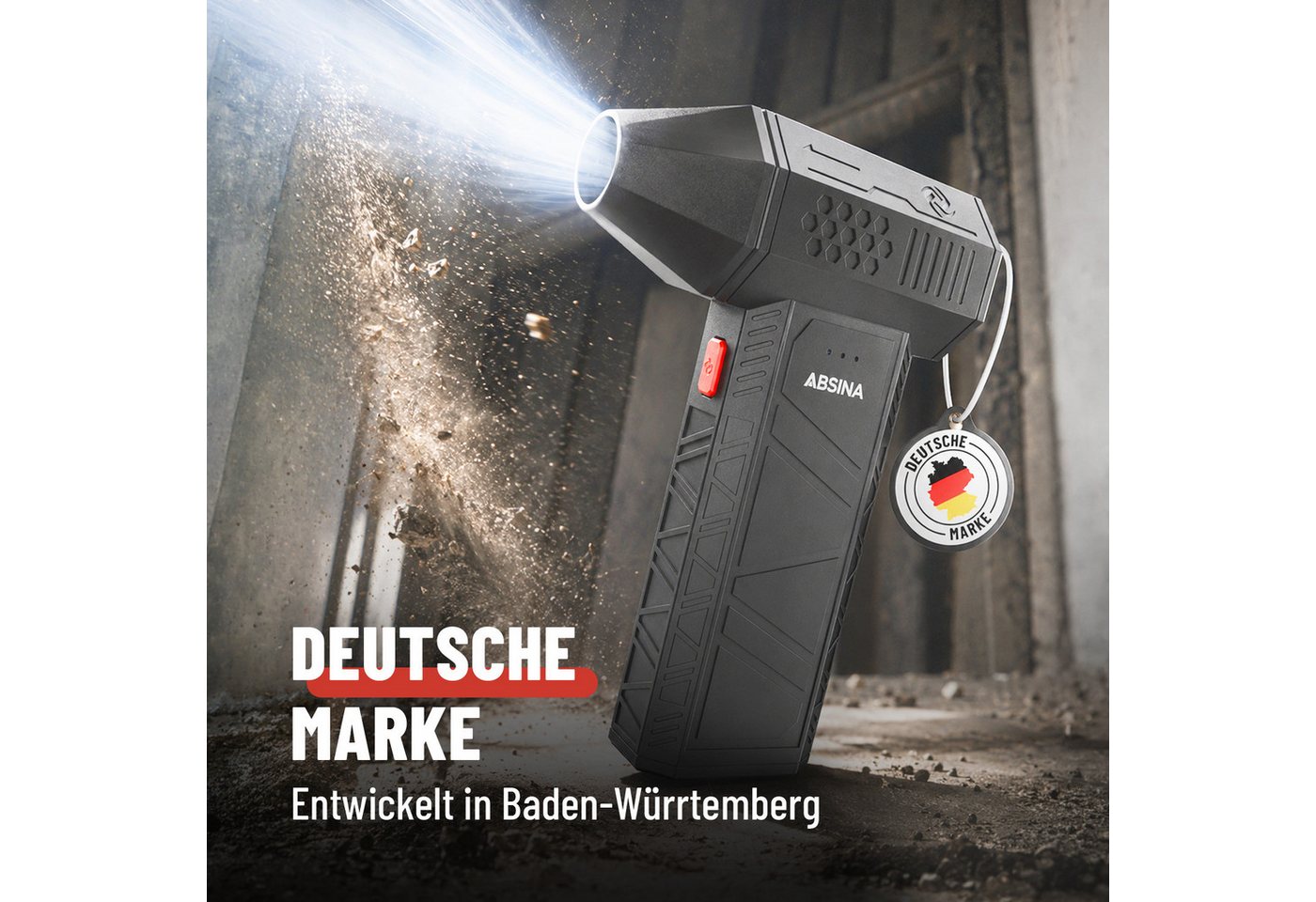 ABSINA Akku-Handstaubsauger Druckluft Staubgebläse 110.000 U/min - Air Duster mit 4 Düsen Bild 4
