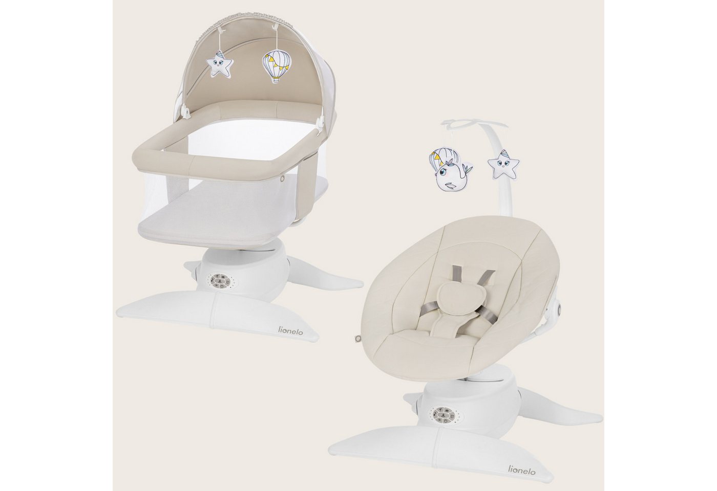 lionelo Babywippe VIVI SET, 2in1: Wippe+Babywanne/360°/Bluetooth/Bewegungssensor Bild 2