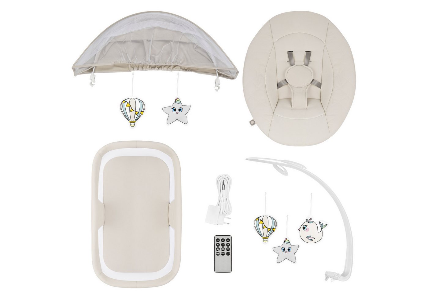 lionelo Babywippe VIVI SET, 2in1: Wippe+Babywanne/360°/Bluetooth/Bewegungssensor Bild 3