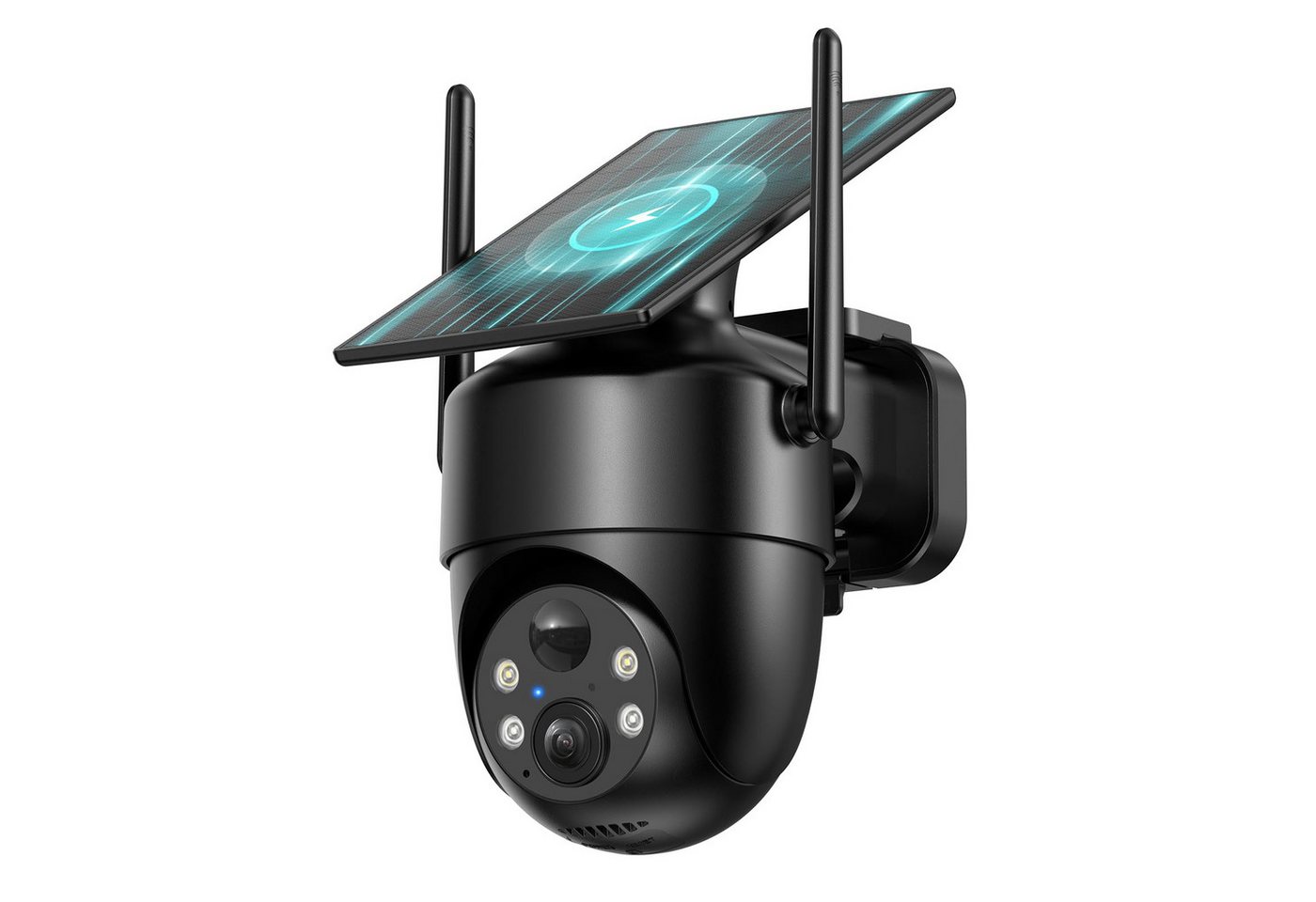 TWUFY IP-Überwachungskamera 2K 3MP Überwachungskamera Aussen Akku Solar, 100% Kabellos (Aussen, Outdoor, Außenüberwachung, Außen, Außenbereich, 1-tlg., 360° PTZ Kamera Außen, Farb-Nachtsicht, Kamera Überwachung Aussen mit Kabellose Installationsfreie Solarpanel)