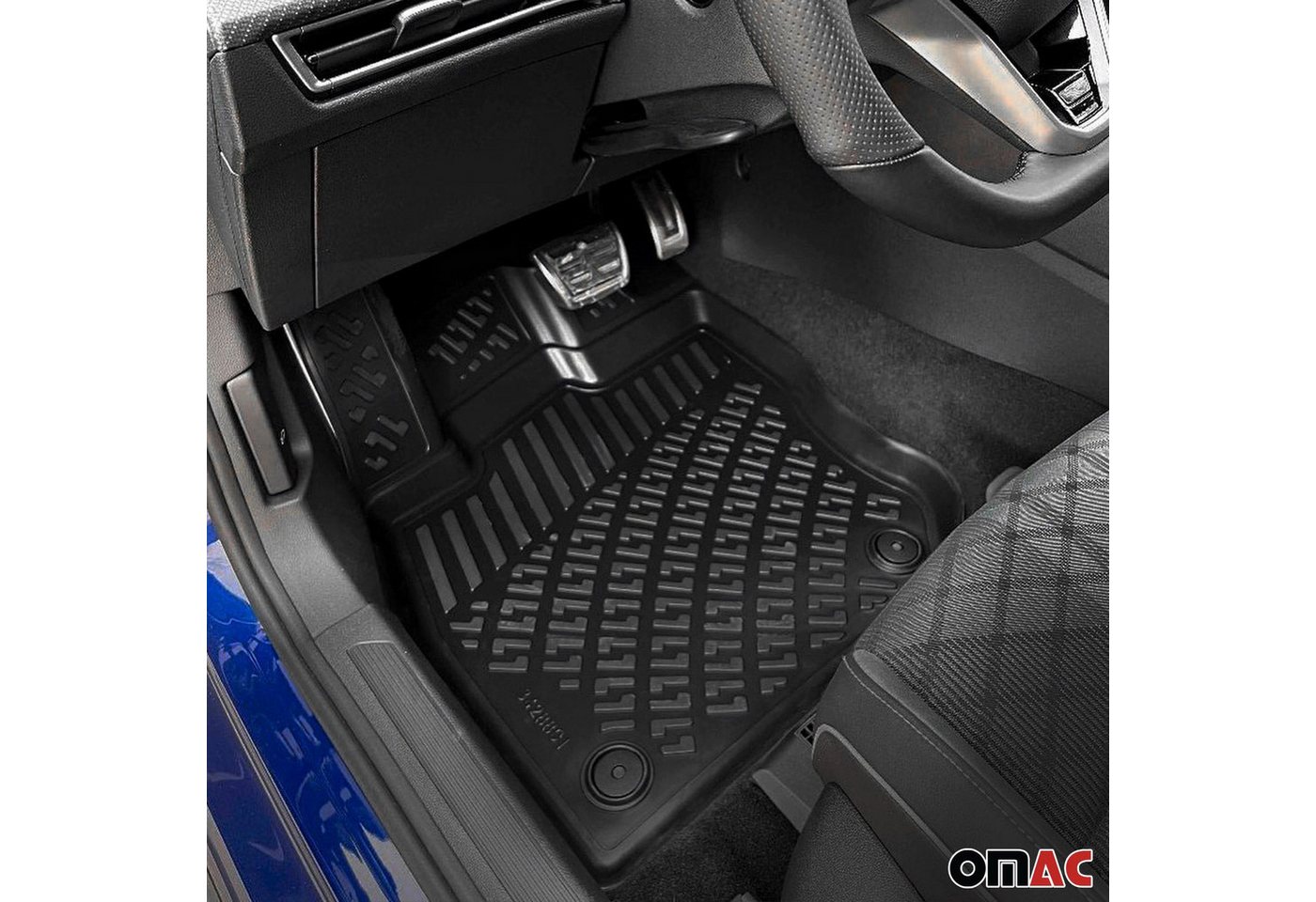 OMAC Auto-Fußmatten für Hyundai Kona 2018-2025 Schwarz 4 tlg TPE (4 St), für Hyundai Kona 2018-2025 Hyundai Kona 2018-2025, Antirutsch,Wasserfest,Einfache Installation Bild 3
