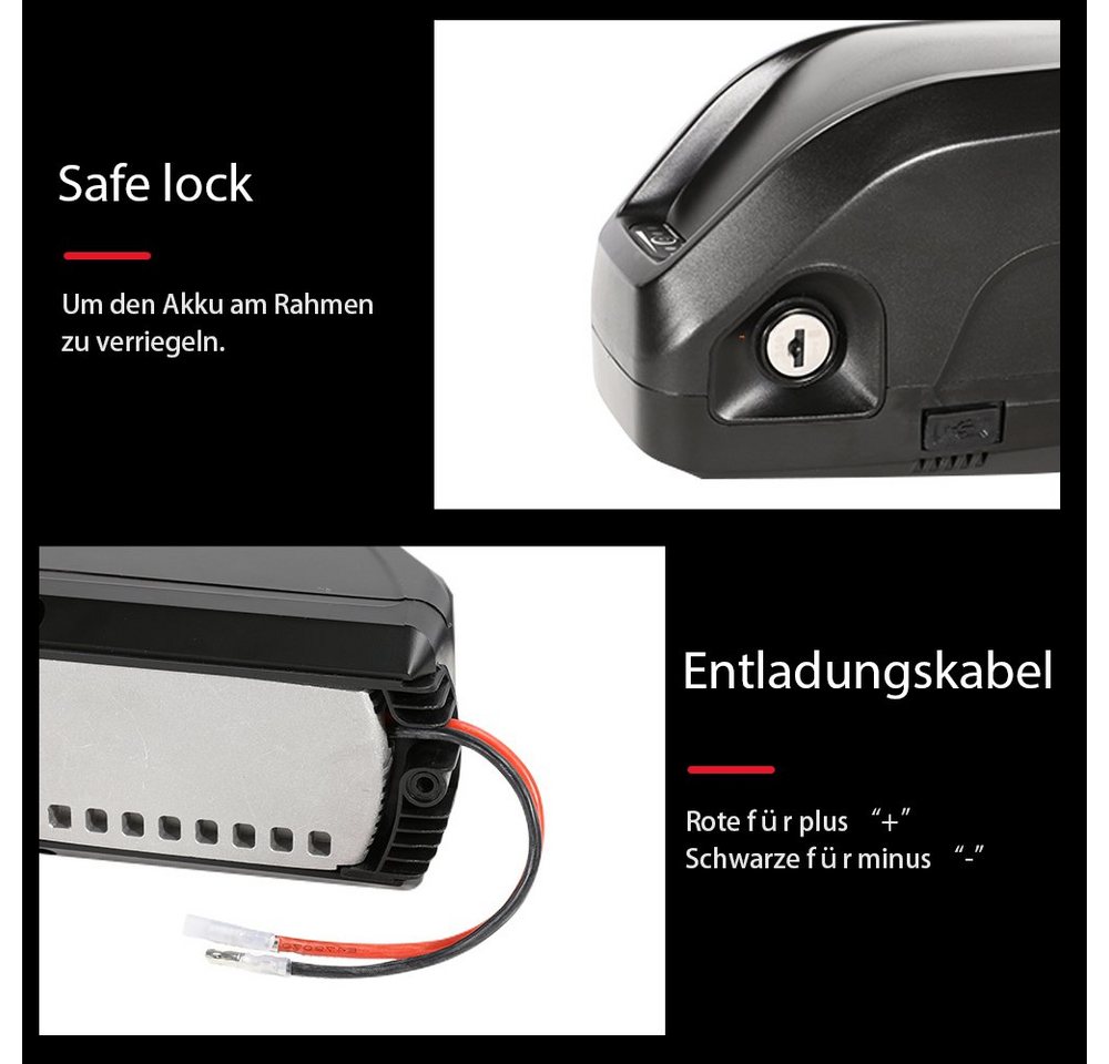 YOSE POWER E-Bike Akku 36V 15,6Ah 577Wh, Ersatzakku, Unterrohrbatterie E-Bike Akku Akku (36 V)