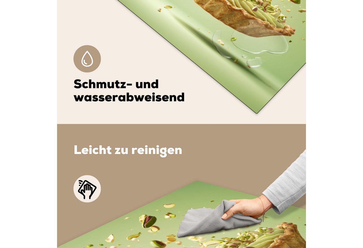 MuchoWow Herd-Abdeckplatte Pistazie - Torte - Nüsse - Lebensmittel, Vinyl, (1 tlg), Küche Herdabdeckung Ceranfeld Induktionsfeld Vinyl, 60x60 cm Bild 3
