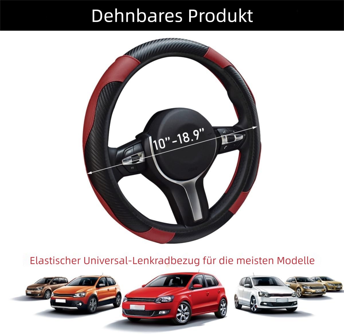 VEKROBOT Lenkradbezug Lenkradbezug rutschfest atmungsaktiv passend für die meisten Autos, (1-tlg), Lenkradbezug universell, einfach zu montieren, für alle Jahreszeiten Bild 4