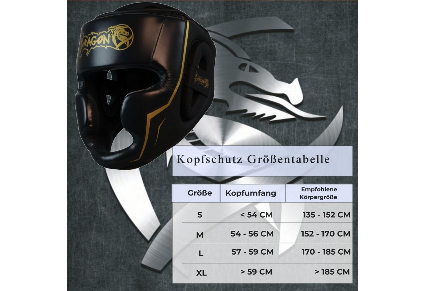 DragonDo Kopfschutz Boxhelm Legacy Schwarz Black für Kickboxen, Kampfsport MMA Training Bild 5