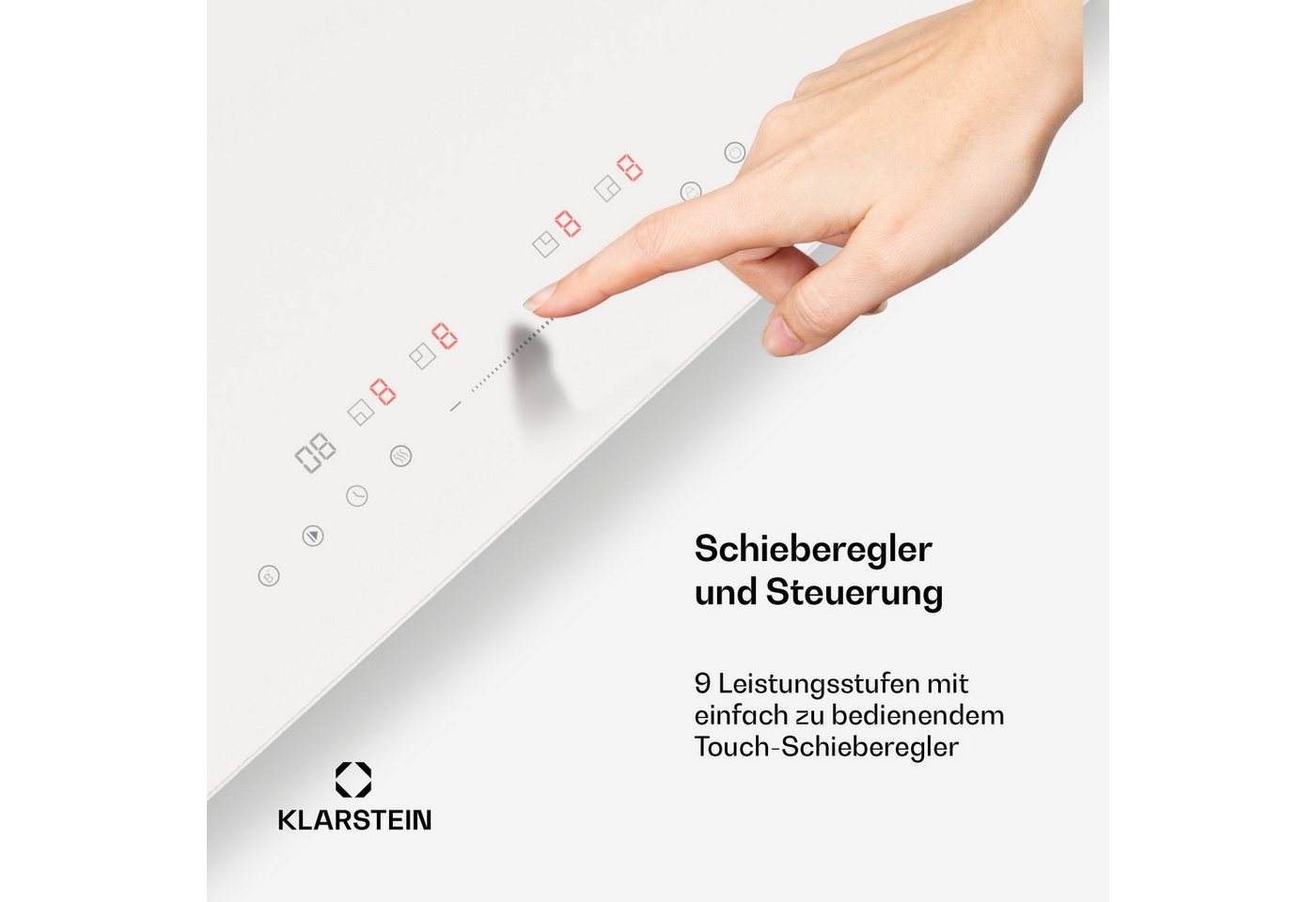 Klarstein Induktions-Kochfeld PowerGlide 10046566, Kochfeld Induktion 4 Zone Touch Timer Küche