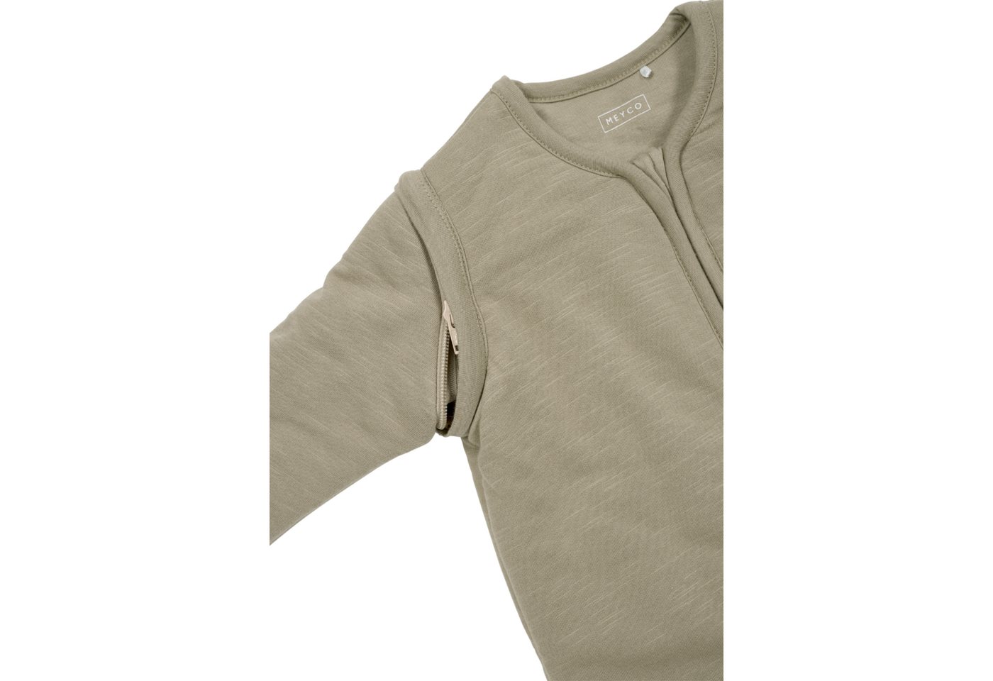 Meyco Baby Babyschlafsack Slub Smile Taupe/Offwhite (1 tlg), 70cm Bild 3