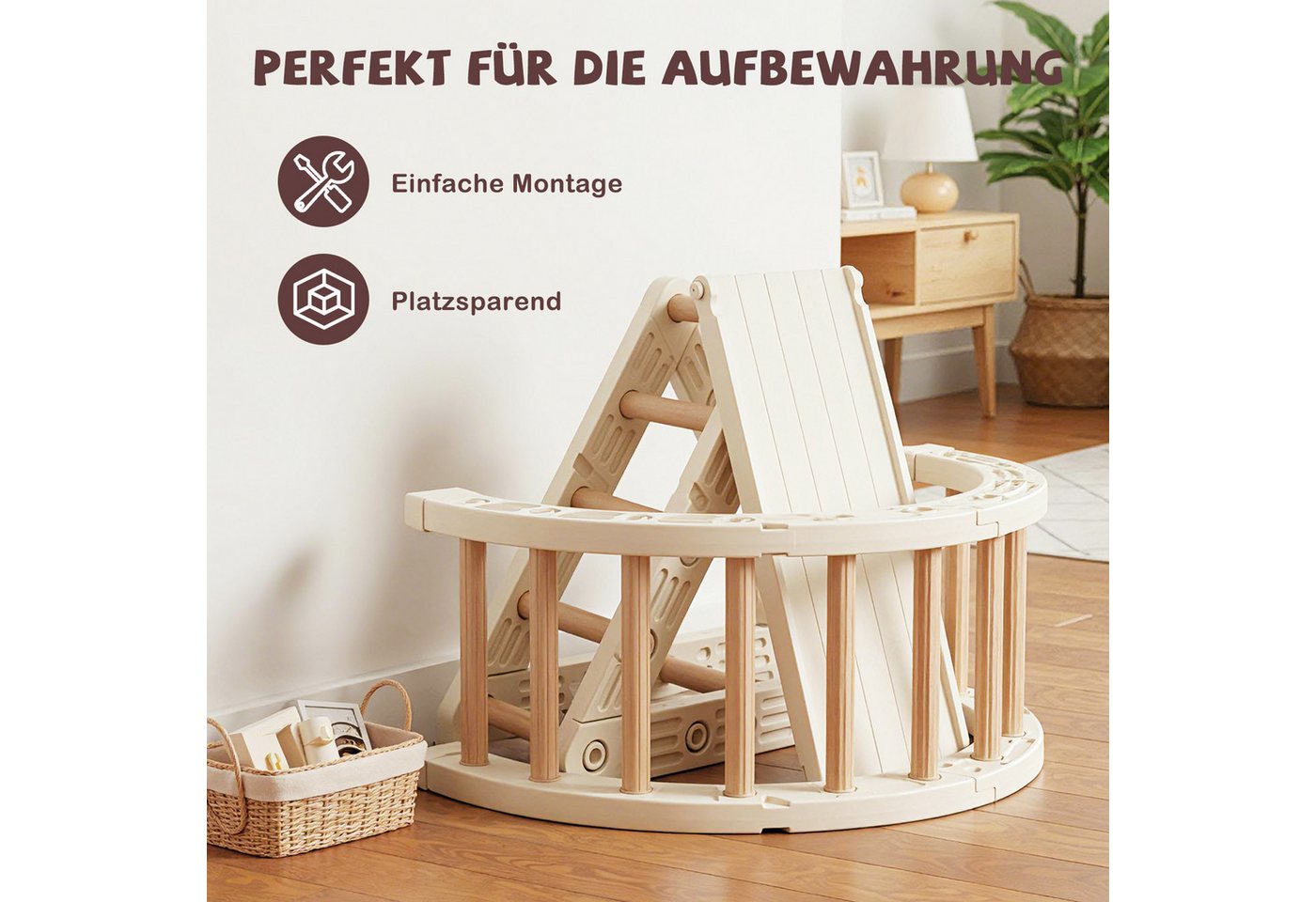 COSTWAY Klettergerüst, 5-in-1 Montessori Klettersset, Kletterspielzeug Holz Bild 2