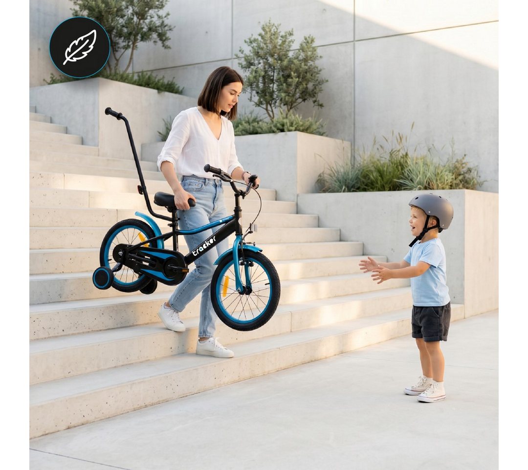 Sun Baby Kinderfahrrad SUN BABY Tracker Bike 16 Zoll Jungenfahrrad mit Schubstange - Blau Bild 2