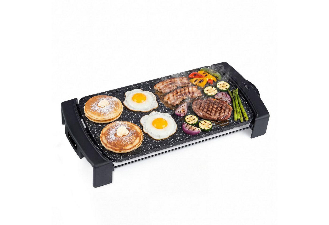 COSTWAY Elektrogrill, 2150 W, Tischgrill mit Doppelzone & Thermostat, 54x25cm Bild 4