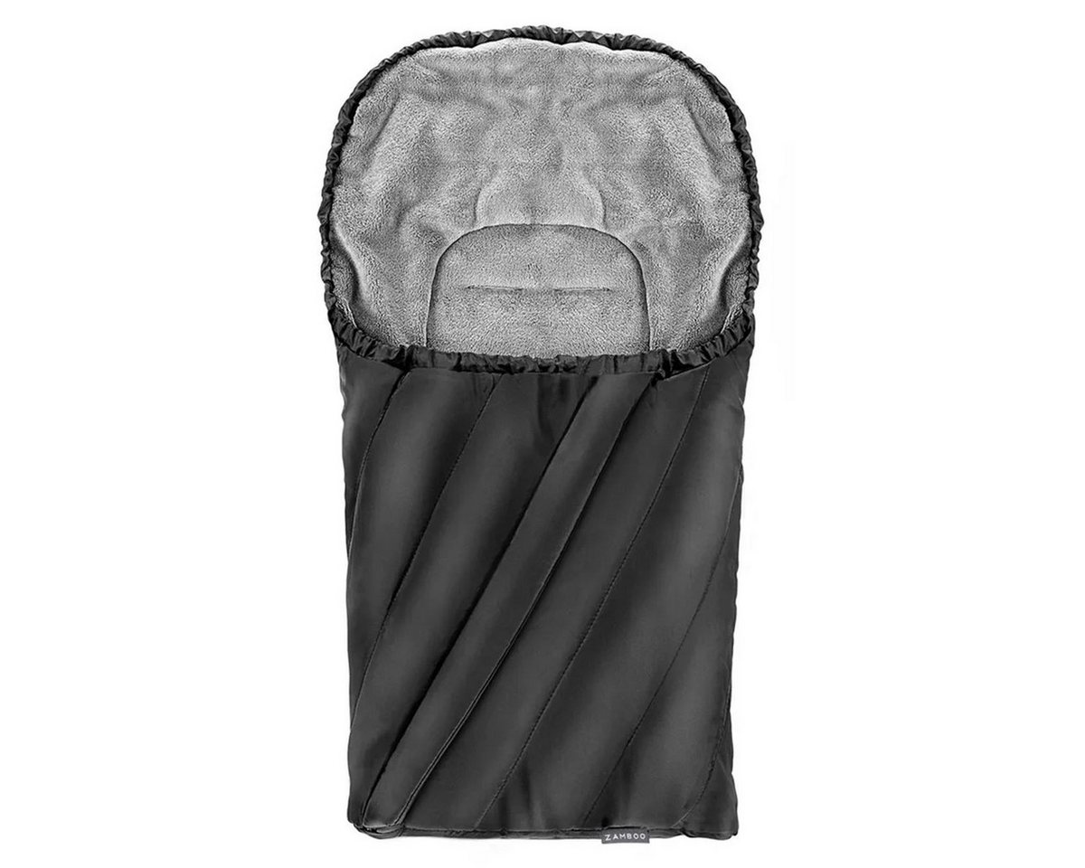 Zamboo Fußsack Deluxe - Schwarz Grau, Winter Fußsack für Babyschale Maxi Cosi & Babywanne Baby Winterfußsack Bild 4