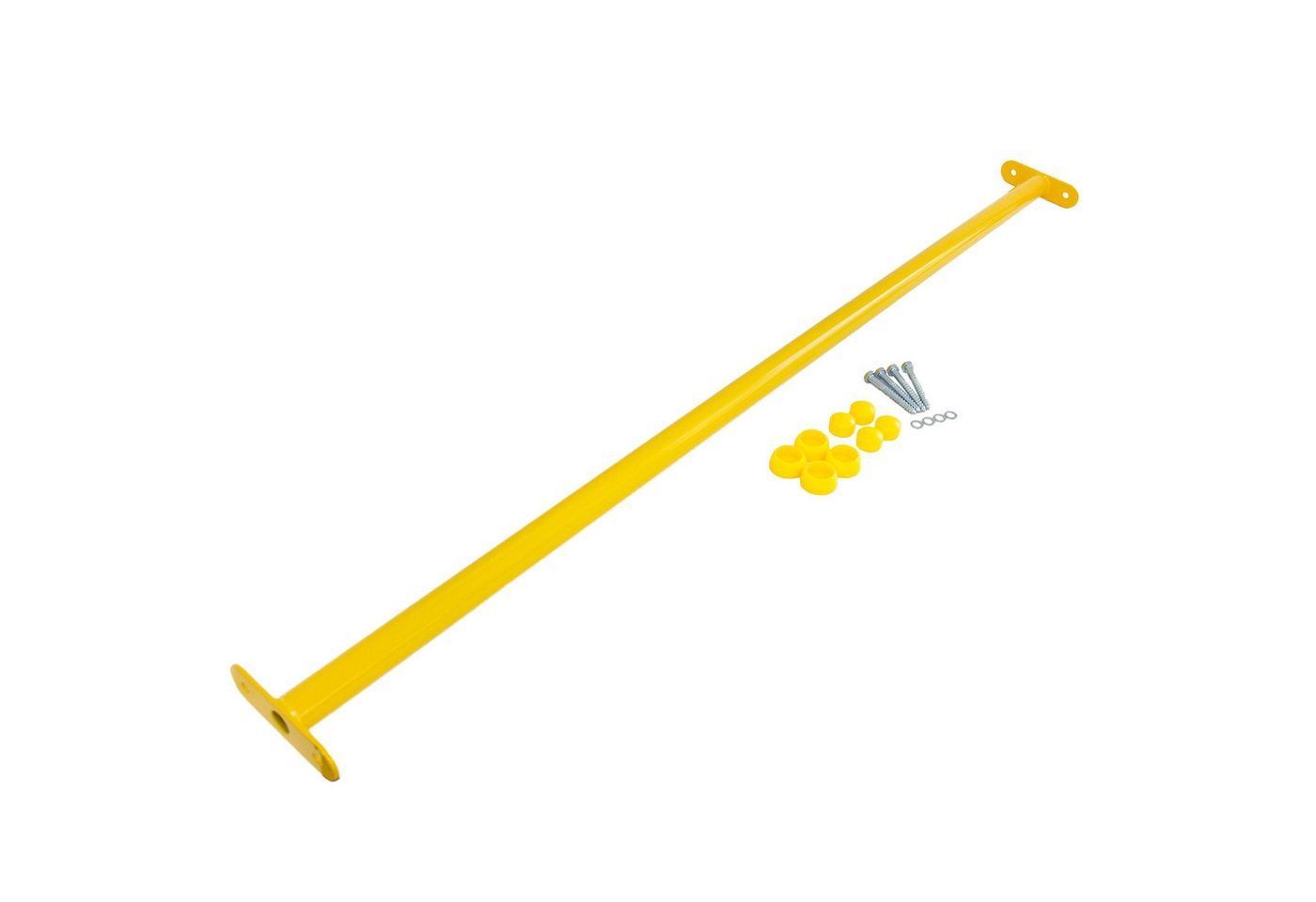 ROG-Gardenline Turnreck Reckstange Metall stabile Turnstange inklusive Montagematerial, (gelb, 125 cm) Bild 3