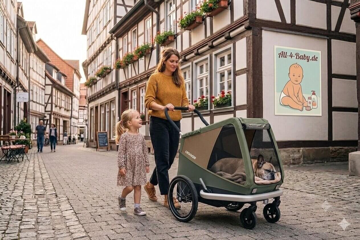Croozer Fahrradhundeanhänger Dog Enna Go Bundle (inkl. Buggyset), Für kleine bis mittlere Hunde bis 35 kg geeignet Bild 4