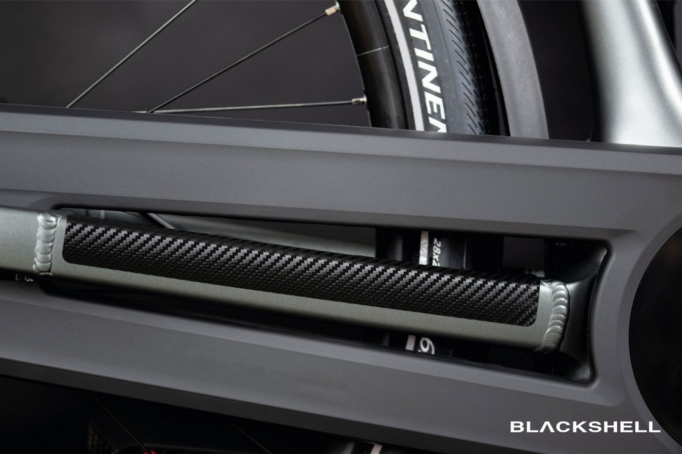 Blackshell Lackschutzfolie E-Bike Aufkleber Schutzfolie, Trekking, MTB, 3D Carbon Schwarz, 21-teilig, Steinschlagschutzset, Lackschutzfolie, Einfache Montage Bild 2
