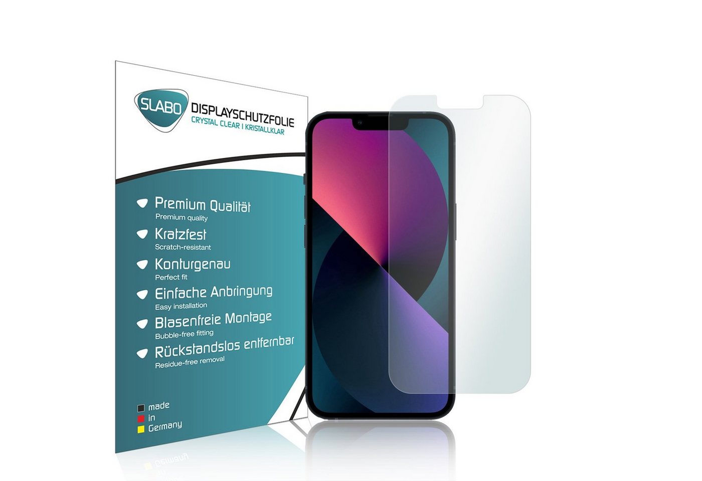 SLABO Schutzfolie 4x Displayschutzfolie Crystal Clear, Apple iPhone 13 Mini