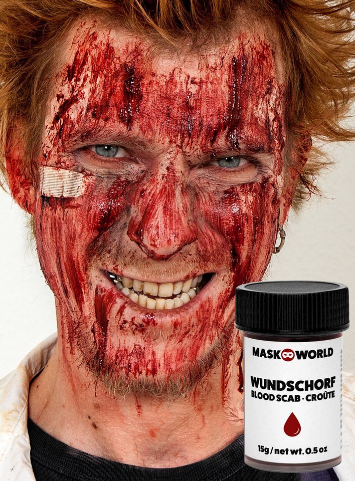 Maskworld Theaterschminke Wundschorf Verkrustetes Blut für Halloween Kostüm, Künstliches Blut für Theater, Film und Halloween