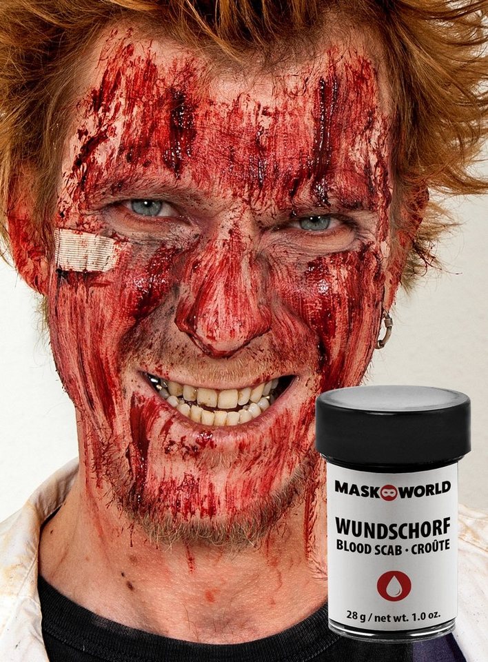 Maskworld Theaterschminke Wundschorf Verkrustetes Blut für Halloween Kostüm, Künstliches Blut für Theater, Film und Halloween Bild 2