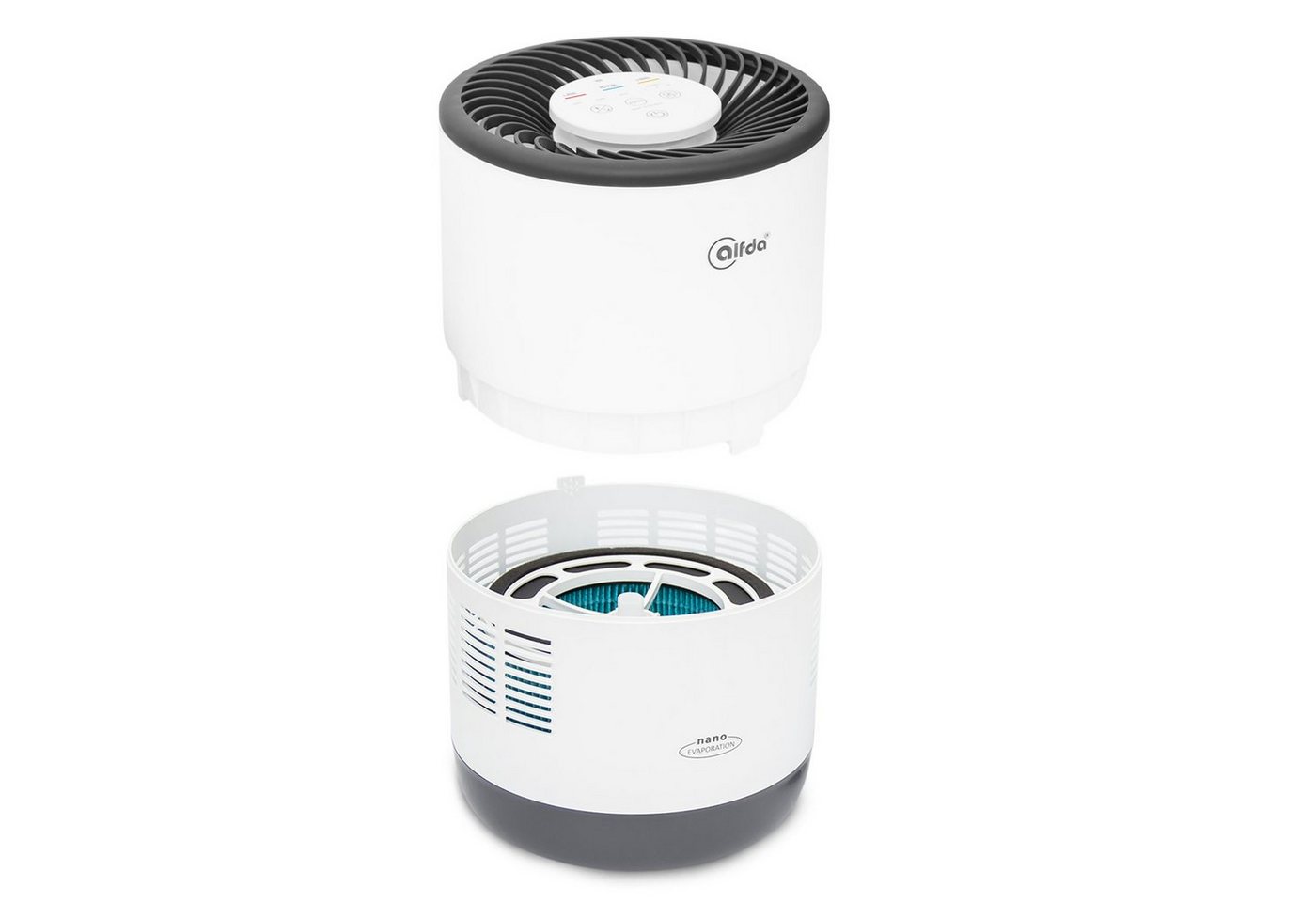 alfda Luftbefeuchter ALB300, 2,80 l Wassertank, Hygienische Kaltverdunstung (99% weniger Bakterien) Bild 4