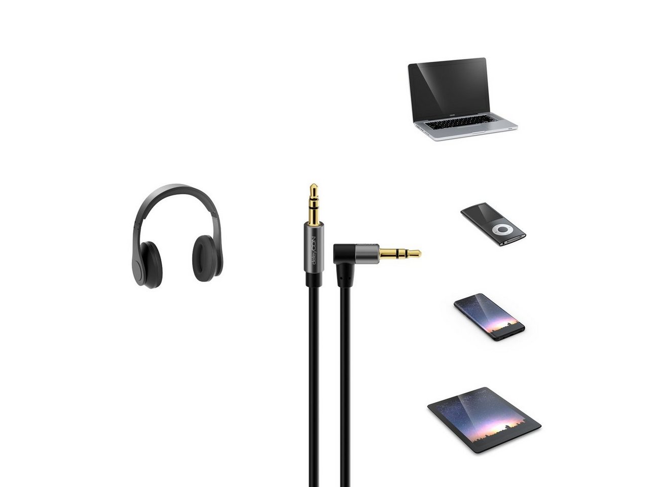 deleyCON deleyCON 5m Klinke Audio Stereo AUX Kabel 3,5mm Klinkenkabel Audio-Kabel Bild 5