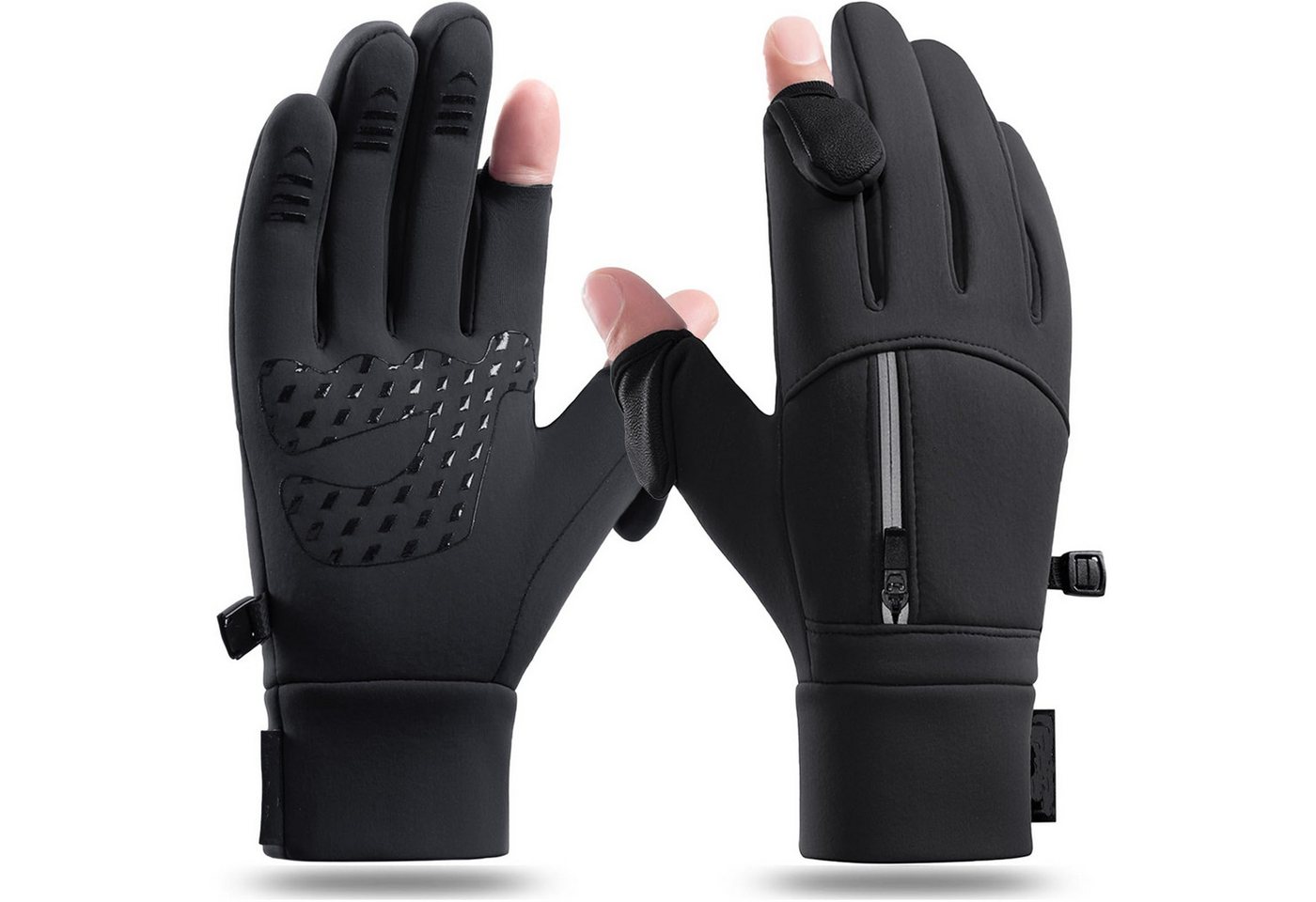 Coonoor Fahrradhandschuhe Fleecehandschuhe warme Winterhandschuhe wasserfest winddicht mit Touchscreen-Funktion, Thermohandschuhe Sporthandschuhe Bild 2